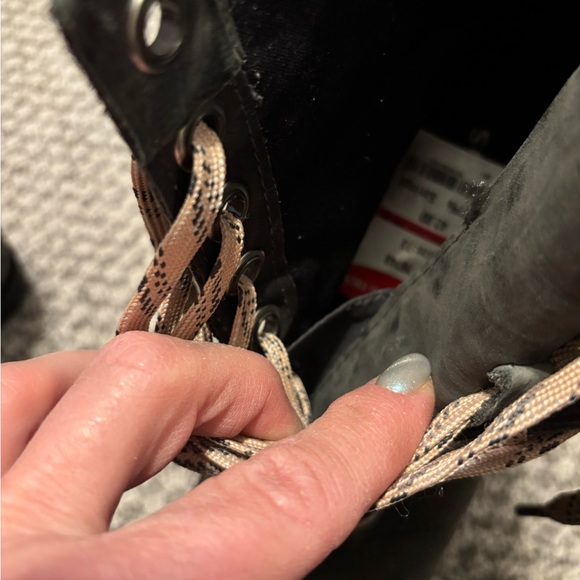 Sorel Lexie Quilted Leather Wedge Boots Dark Slate Ardoise Sombre Size 7.5 - Picture 5 of 10